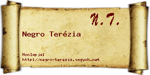Negro Terézia névjegykártya
