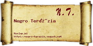 Negro Terézia névjegykártya
